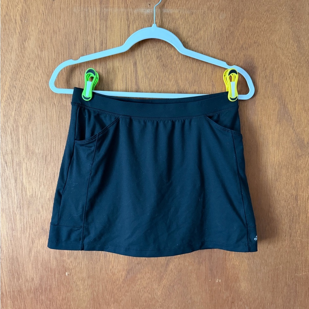 Adidas Black Tennis Skirt With built in shorts and Pockets Big Kids Size XL